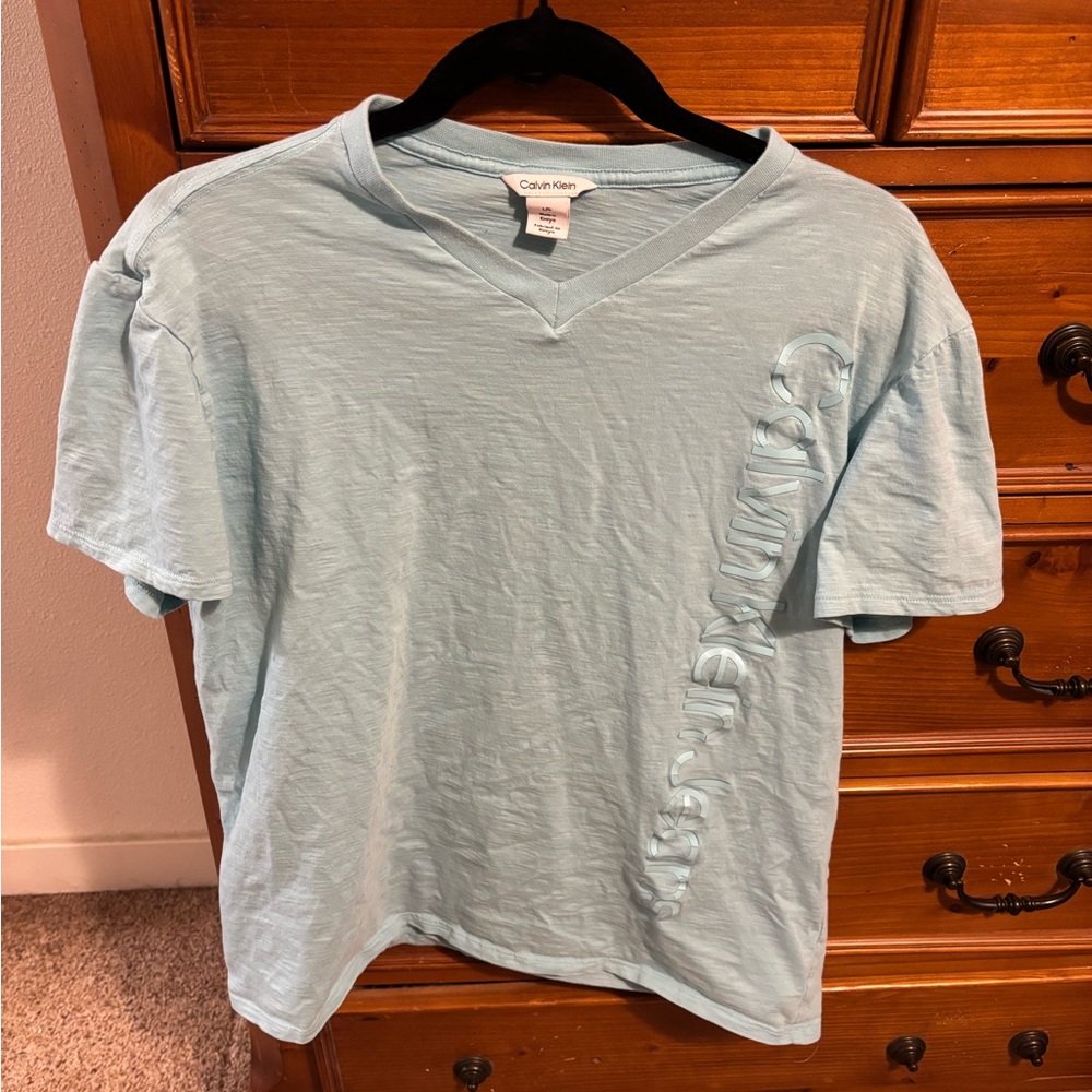 Calvin Klein Light Blue V-Neck Tee